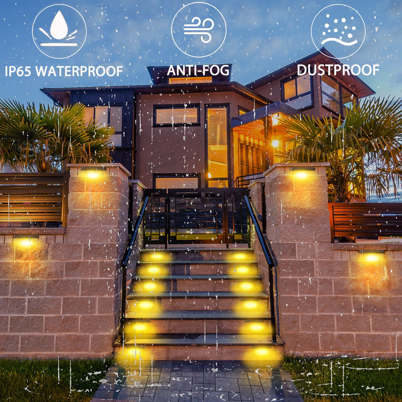 8-Pack RGB LED Retaining Wall Lights, Outdoor Step Lights with APP Bluetooth Control
