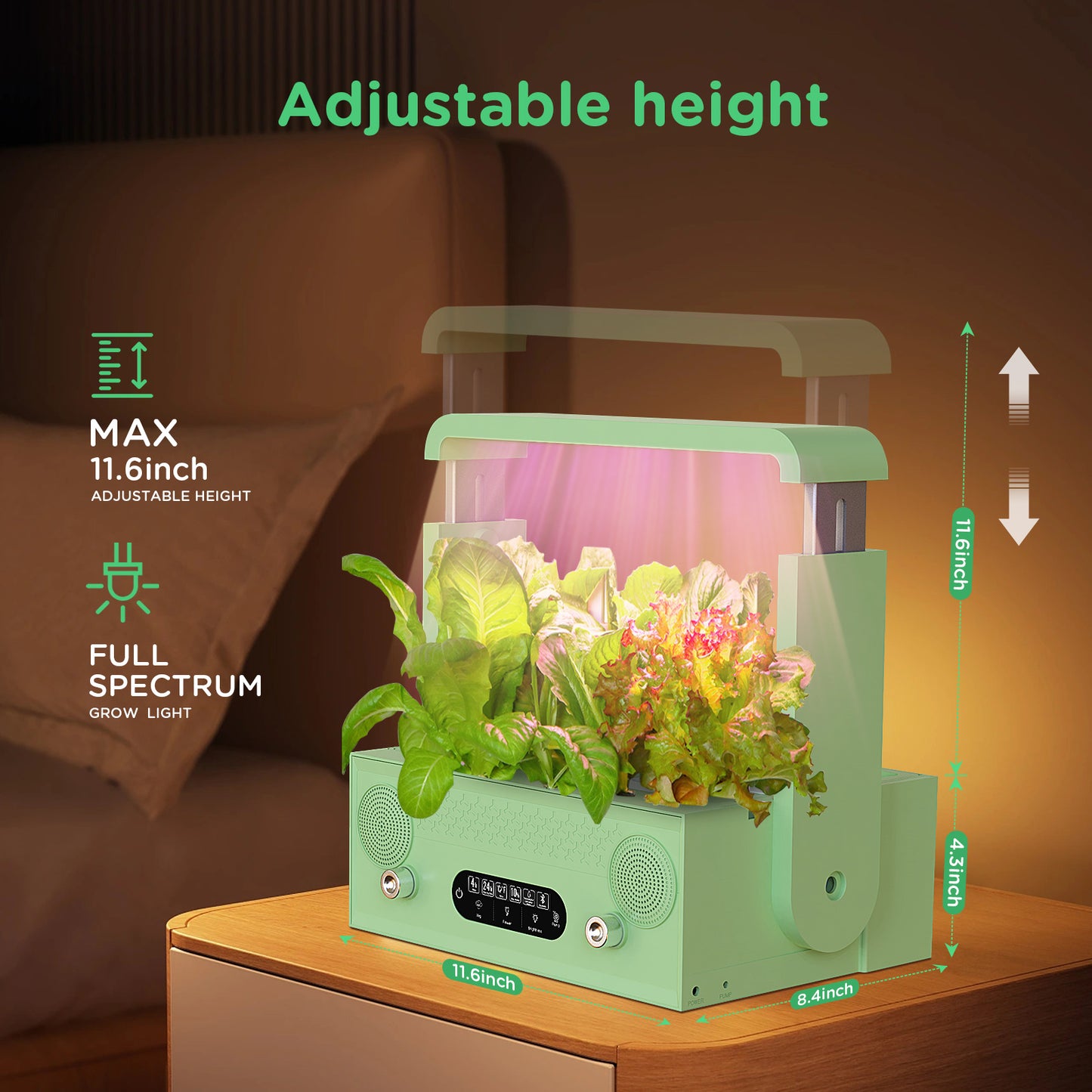 Indoor Hydroponics Growing System Built-in Bluetooth for Media Audio Kitchen Herb Garden Indoor Kit