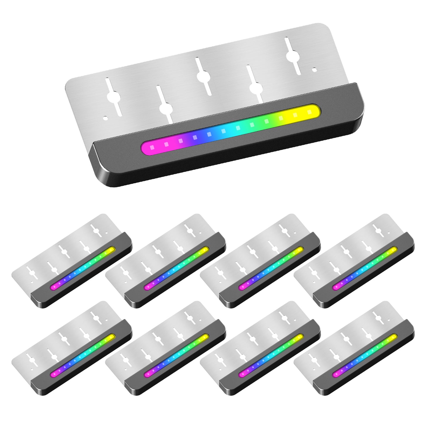 8-Pack RGB LED Retaining Wall Lights, Outdoor Step Lights with APP Bluetooth Control 2024